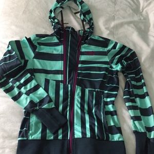 The North Face full zip hooded striped jacket